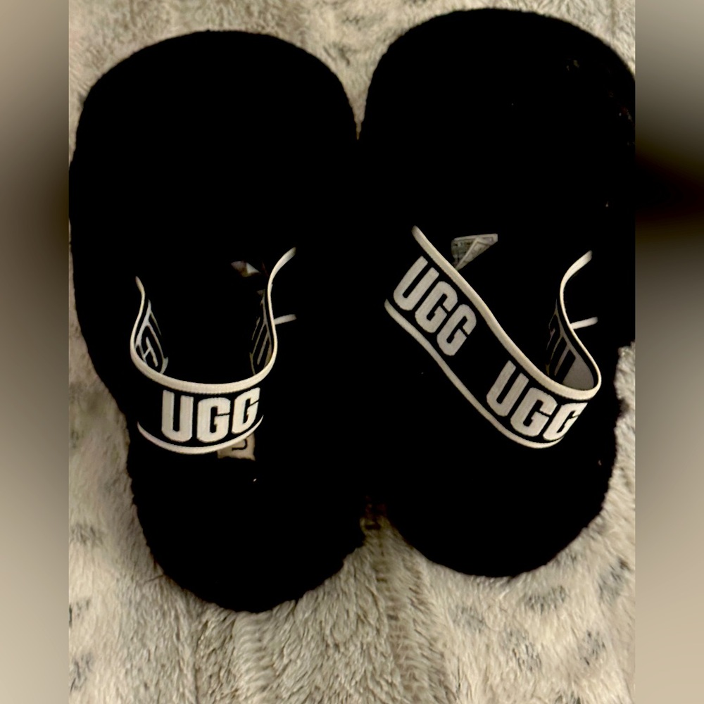 Black Ugg Slippers, Size 10